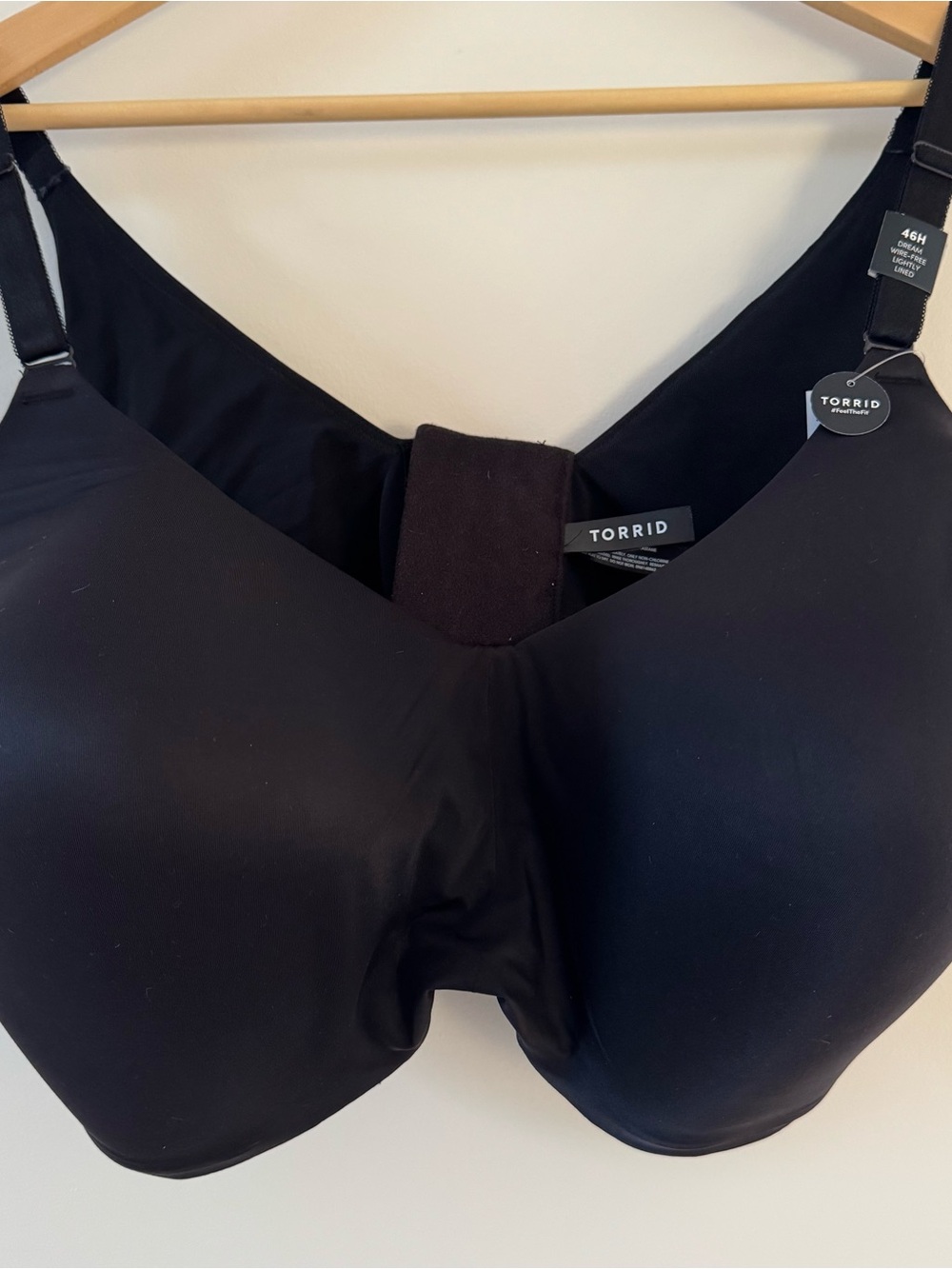 NWT Torrid Dream Wire-Free Lightly Lined Bra Black 46H